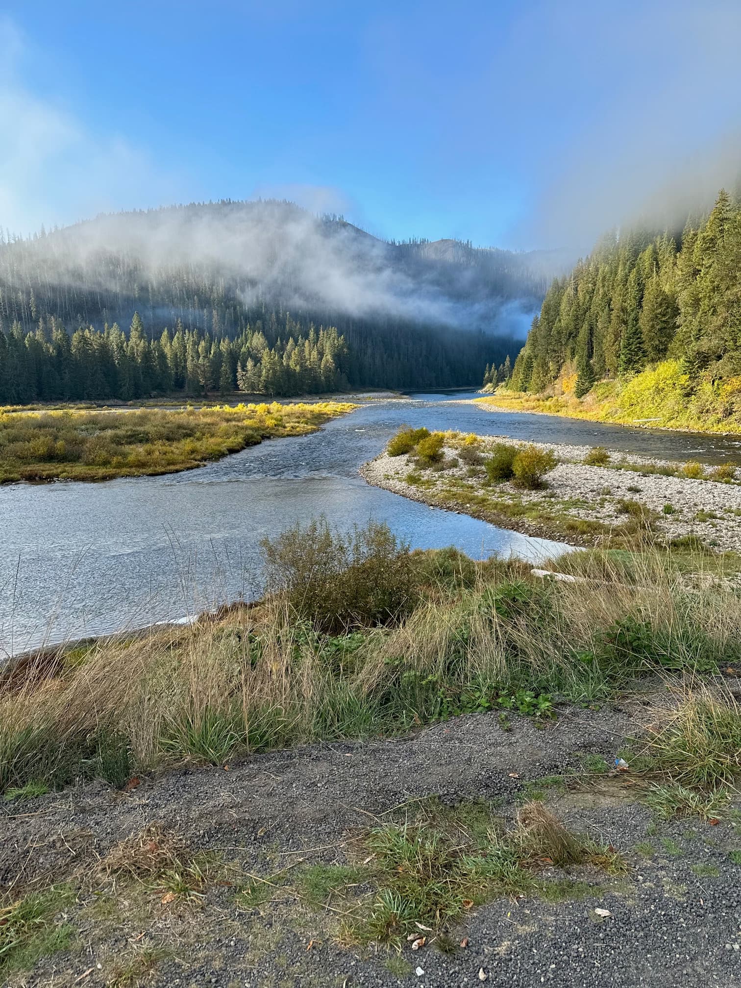 a flowing river